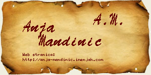 Anja Mandinić vizit kartica